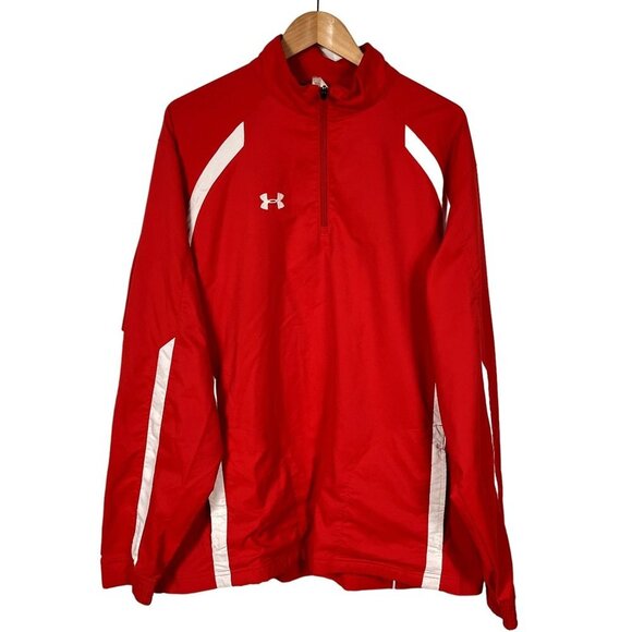 Under Armour Red 1/4 Zip Athletic Pullover Size XL - Picture 1 of 4